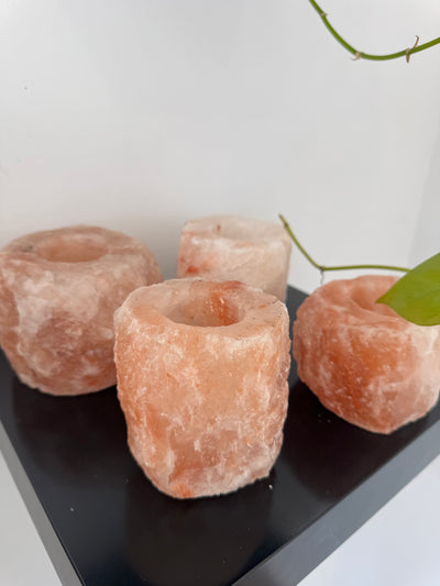 Himalayan Salt Tealight Candle Holder with Bees wax tealight