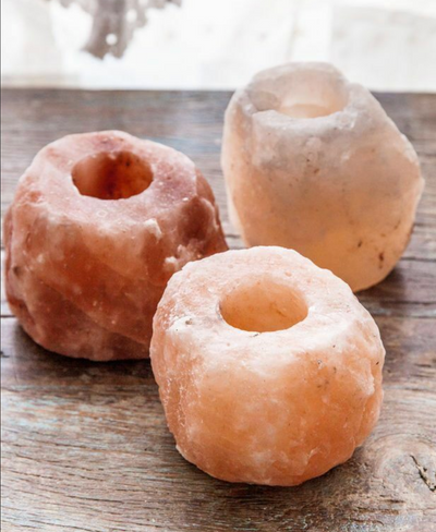 Himalayan Salt Tealight Candle Holder with Bees wax tealight