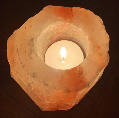 Himalayan Salt Tealight Candle Holder with Bees wax tealight